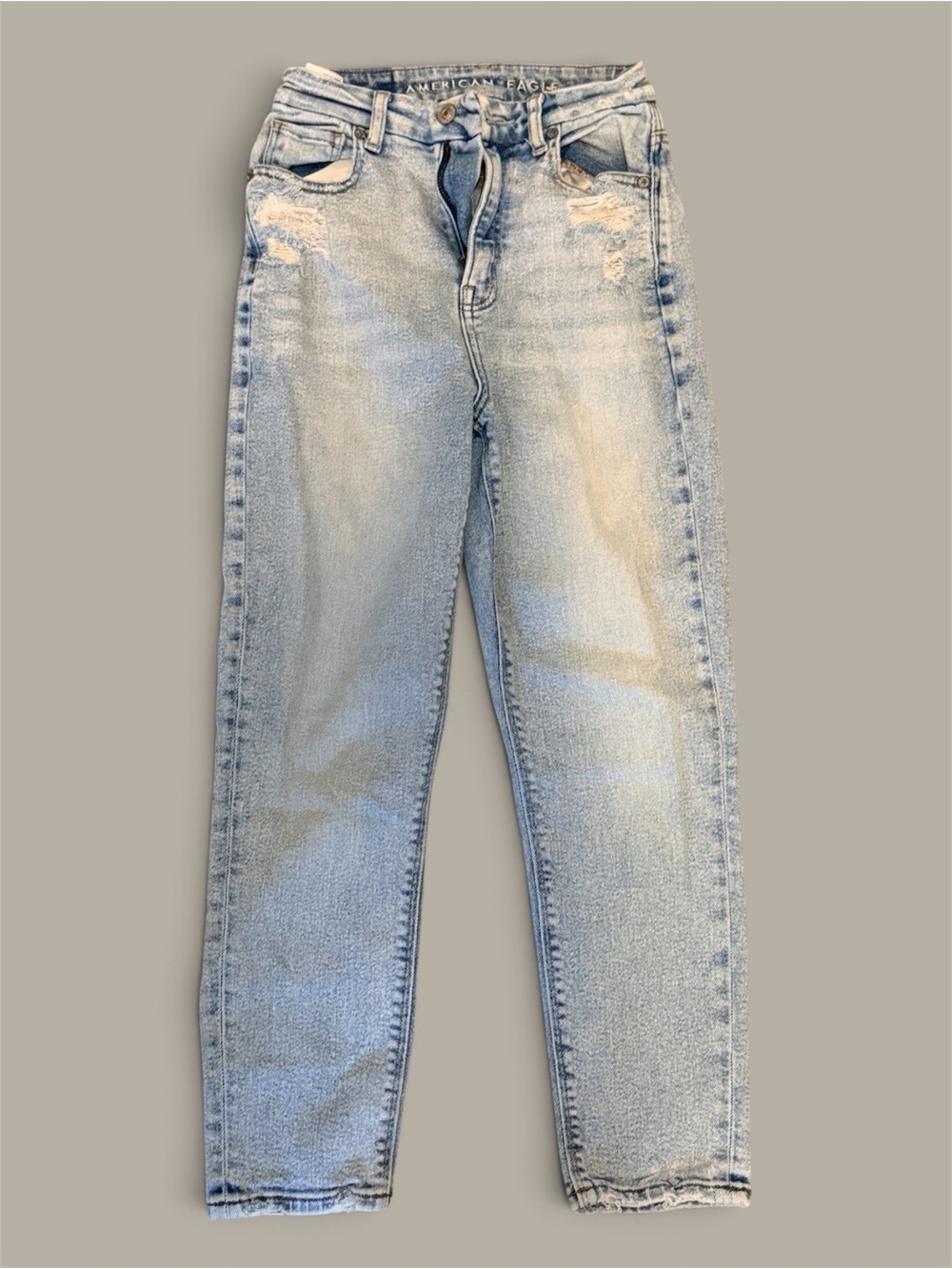 American Eagle Outfitters Light Blue High-Rise Straight Jeans